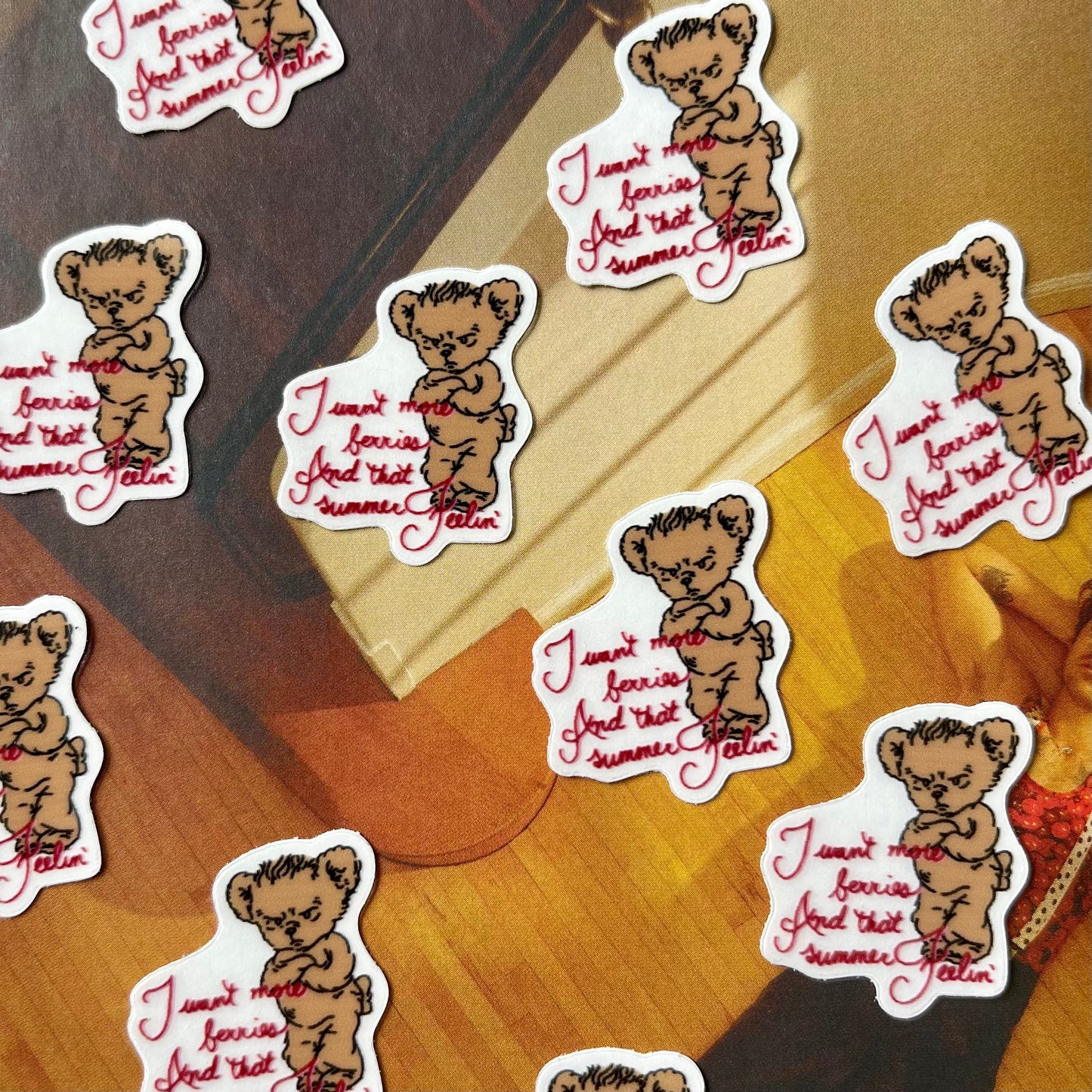 Summer Feelin' Bear Mini Sticker