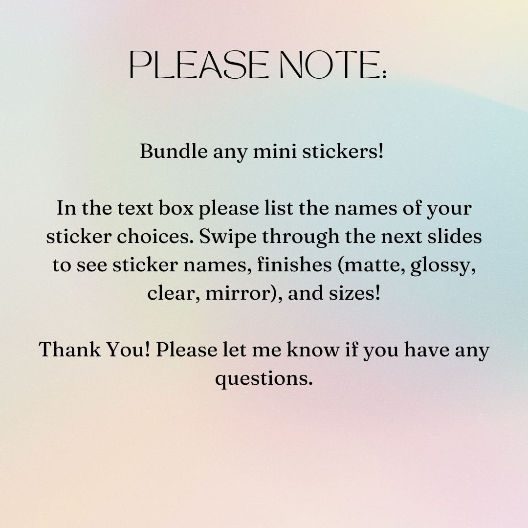 Mini Sticker Bundle (12 or More)